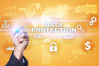 Veri koruma, siber güvenlik, bilgi güvenliği ve şifreleme. İnternet Teknoloji ve iş kavramı.