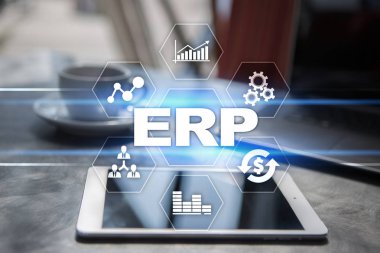 Kurumsal Kaynak Planlama iş ve teknoloji kavramı.