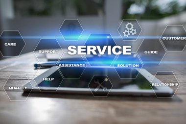 Müşteri hizmeti ve ilişki kavramı. İş kavramı.