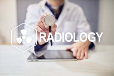 Radyoloji tıbbi teknoloji sanal ekran üzerinde. Sağlık.