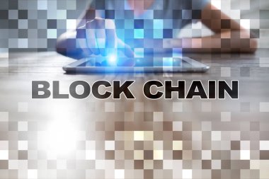 Blockchain teknoloji kavramı. Internet para transferi. Cryptocurrency.