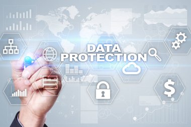 Veri koruma, siber güvenlik, bilgi güvenliği ve şifreleme. İnternet Teknoloji ve iş kavramı.