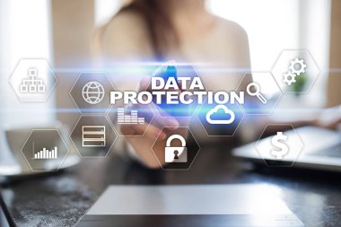 Veri koruma, siber güvenlik, bilgi güvenliği ve şifreleme. İnternet Teknoloji ve iş kavramı.