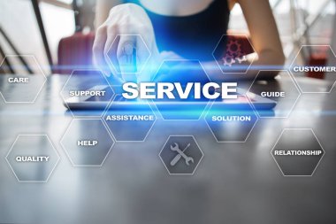 Müşteri hizmeti ve ilişki kavramı. İş kavramı.