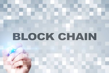 Blockchain teknoloji kavramı. Internet para transferi. Cryptocurrency.