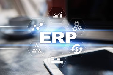 Kurumsal Kaynak Planlama iş ve teknoloji kavramı.