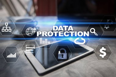 Veri koruma, siber güvenlik, bilgi güvenliği ve şifreleme. İnternet Teknoloji ve iş kavramı.