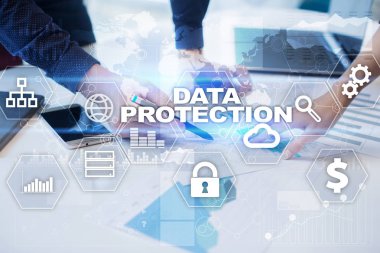 Veri koruma, siber güvenlik, bilgi güvenliği ve şifreleme. İnternet Teknoloji ve iş kavramı.