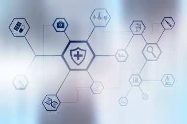 Sanal ekran üzerinde tıbbi kavramı. Sağlık. Online Tıbbi Danışma ve sağlık kontrol, Emr, Ehr.