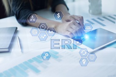 Kurumsal Kaynak Planlama iş ve teknoloji kavramı.