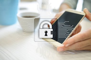 Siber Güvenlik, veri koruma, bilgi güvenliği ve şifreleme. İnternet Teknoloji ve iş kavramı.