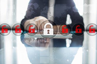 Siber Güvenlik, veri koruma, bilgi güvenliği ve şifreleme. İnternet Teknoloji ve iş kavramı.