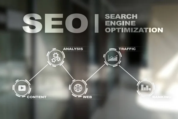 SEO. Search Engine optimization. Cyfrowych online marketing koncepcja technologii andinetrmet. — Zdjęcie stockowe
