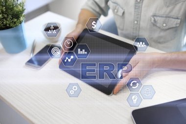 Kurumsal Kaynak Planlama iş ve teknoloji kavramı.