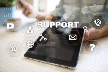 Teknik destek. Müşteri yardım. İş ve teknoloji kavramı.