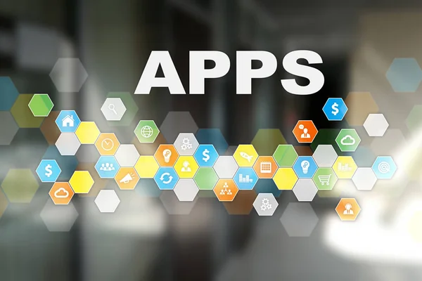 Apps-Entwicklungskonzept. Geschäfts- und Internet-Technologie-Konzept. — Stockfoto