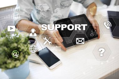 Teknik destek. Müşteri yardım. İş ve teknoloji kavramı.