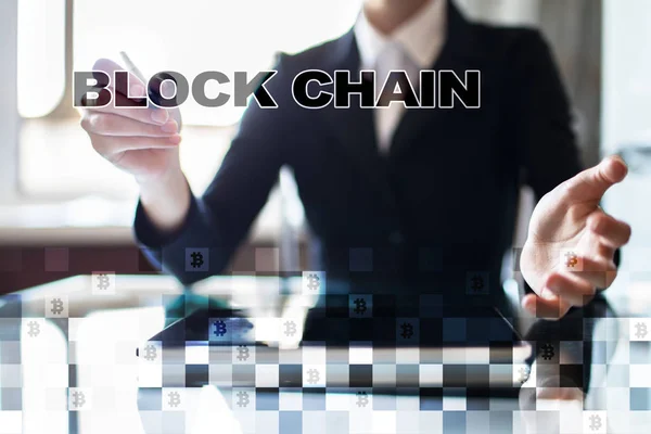 Blockchain-Technologie-Konzept. Internet-Geldüberweisung. Kryptowährung. — Stockfoto