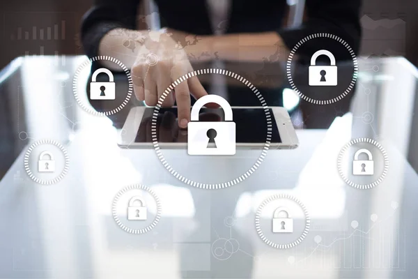 Ciberseguridad Protección Datos Seguridad Información Cifrado Tecnología Internet Concepto Negocio — Foto de Stock