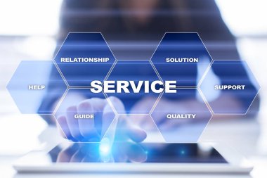 Müşteri hizmeti ve ilişki kavramı. İş kavramı.