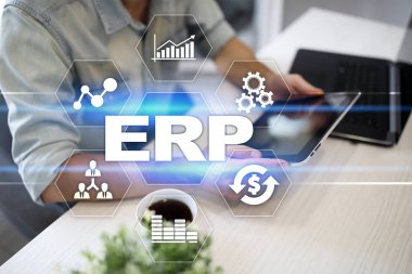 Kurumsal Kaynak Planlama iş ve teknoloji kavramı.