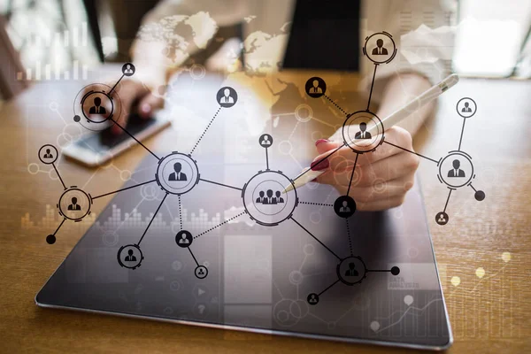 People icons structure Social network. HR. Human resources management. Business internet and technology concept. — Stock Photo, Image
