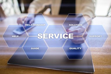 Müşteri hizmeti ve ilişki kavramı. İş kavramı.