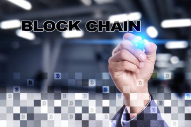 Blockchain teknoloji kavramı. Internet para transferi. Cryptocurrency.