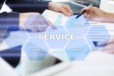 Müşteri hizmeti ve ilişki kavramı. İş kavramı.