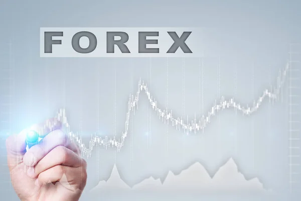 Forex Concept de trading sur le marché financier sur écran virtuel. Concept d'entreprise et d'investissement . — Photo