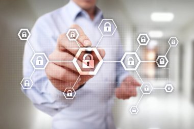 Siber güvenlik bilgi Gizlilik veri koruma Internet teknolojisi kavramı.