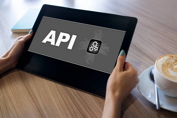 Api Прикладний Програмний Інтерфейс Інтернет Концепція Технології — стокове фото