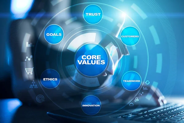 Core Values Business Technology Concept Virtual Screen — Stock Photo, Image