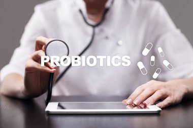 Probiyotikler. Sağlığı geliştirme. İlaç ve tıp kavramı.