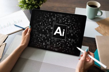 Yapay zeka, internet, IOT ve otomasyon konsepti.