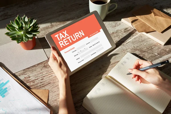 Online Tax Return Application Screen 사업과 — 스톡 사진