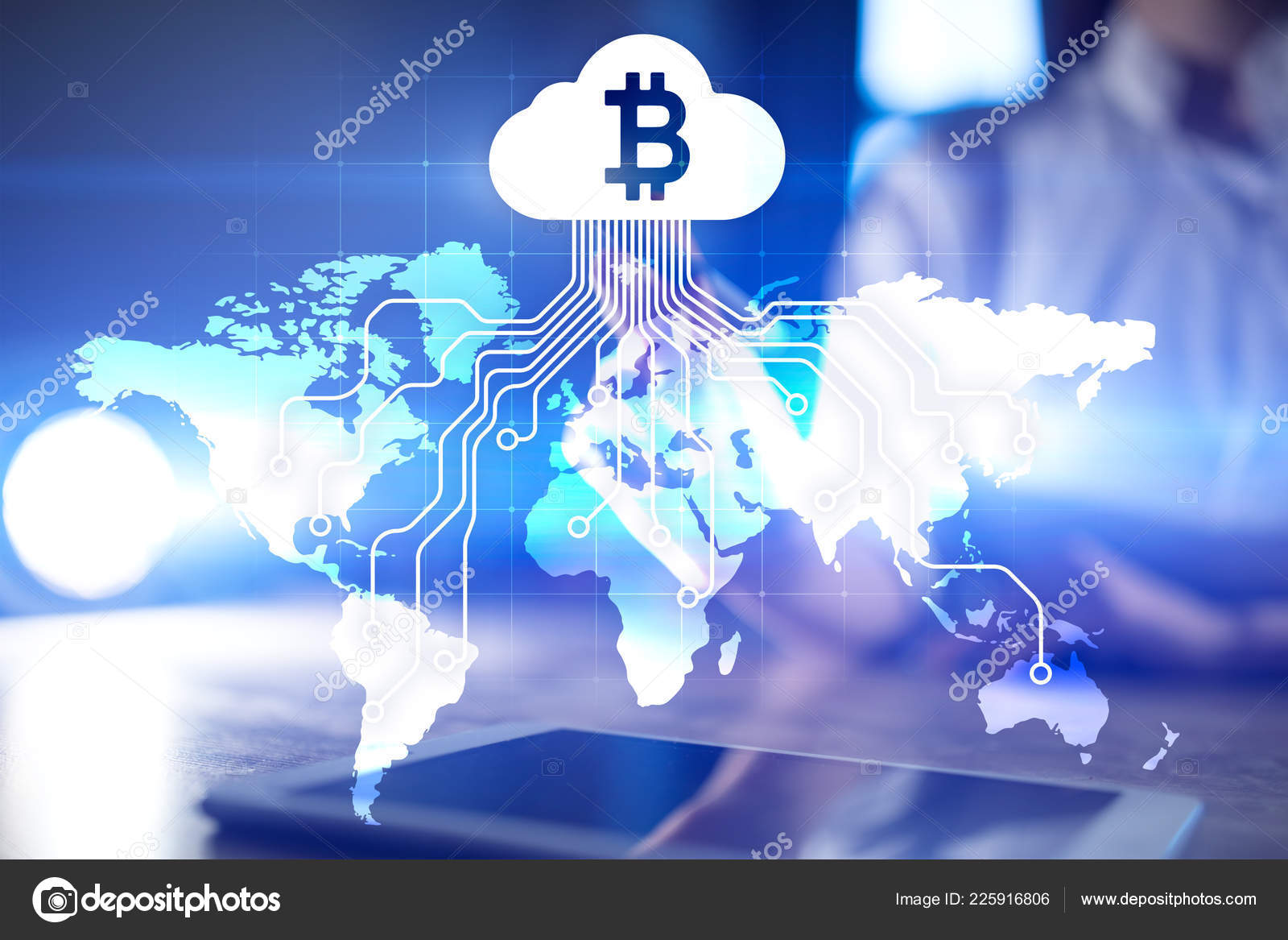 Cloud Mining Bitcoin Cryptocurrency Blockchain Online Investment - 