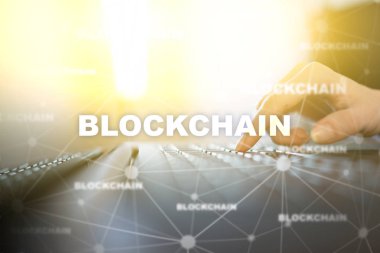 Blockchain teknoloji, Fintech, Bitcoin, Cryptocurrency. İş Internet kavramı.