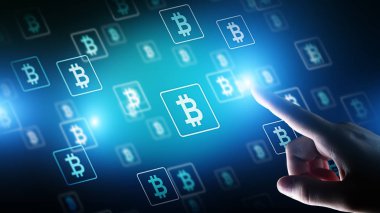 Bitcoin kripto para ticareti ve yatırım konsepti. Finansal teknoloji, Fintech ve dijital para.