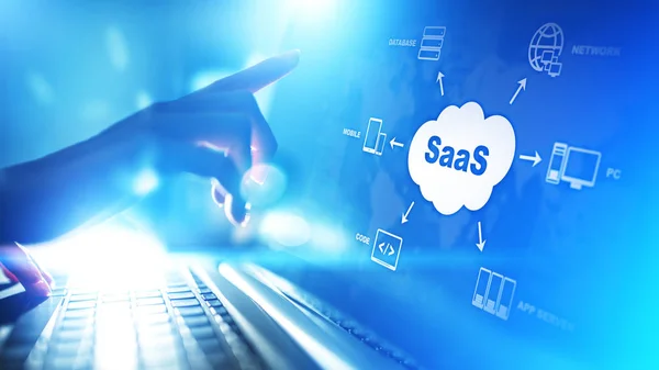 Saas Software Service Demand Internet Technology Concept Virtual Screen — Stock Photo, Image