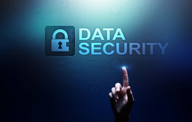 Siber güvenlik, bilgi gizliliği, veri koruması. Sanal ekranda internet ve teknoloji kavramı.