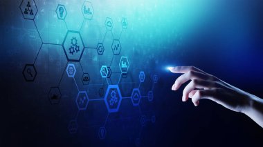 Sanal ekranda otomasyon sistemi yapısı. Akıllı üretim teknolojisi ve internet kavramları