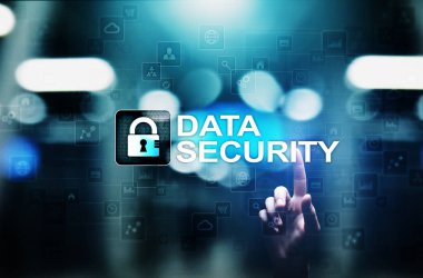 Siber güvenlik, bilgi gizliliği, veri koruması. Sanal ekranda internet ve teknoloji kavramı.