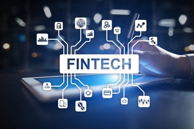 Fintech mali teknoloji internet ve iş kavramı.