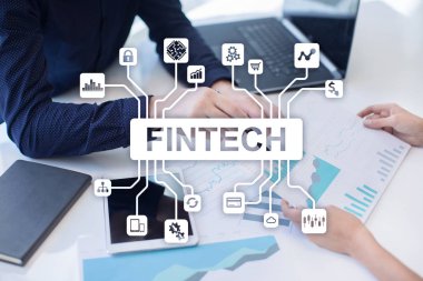 Fintech mali teknoloji internet ve iş kavramı.