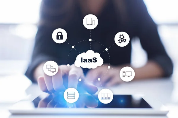 IaaS, Infrastructure as a Service. Internet and networking concept.