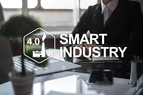 Smart industry. Industrial and technology innovation. Modernization and automation concept. Internet. IOT.