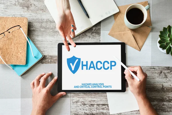 Haccp Gefahrenanalyse Und Kritischer Kontrollpunkt Norm Und Zertifizierung Qualitätsmanagementregeln Für — Stockfoto