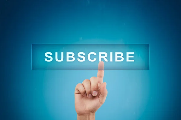 Subscribe now, subscription, newsletter button on virtual screen.
