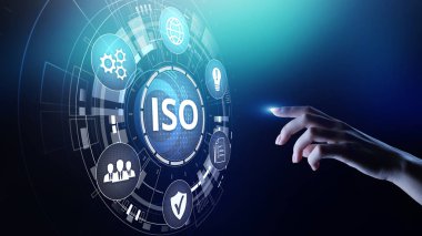 ISO standartları kalite kontrol teminatı garanti iş teknolojisi kavramı.